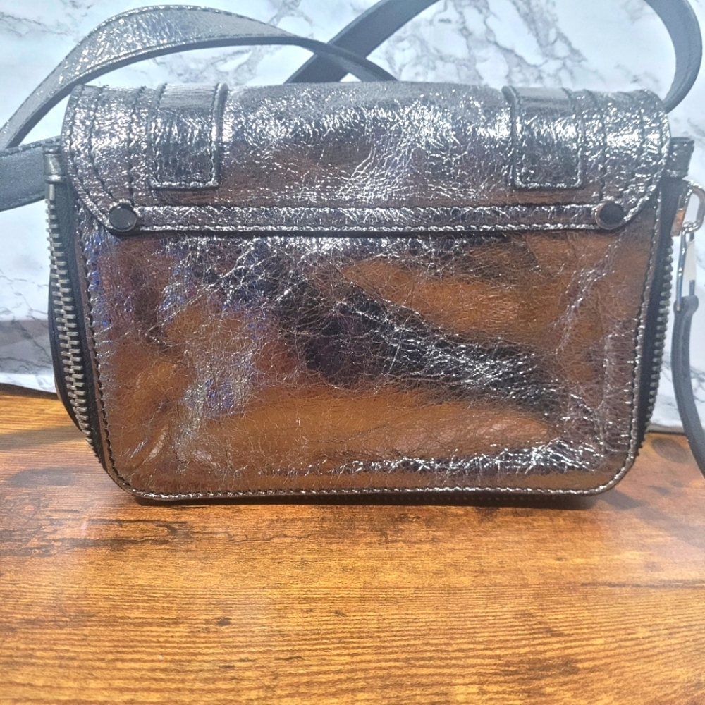 Metallic Lambskin PS1 Tiny Satchel Silver - Picture 3 of 6